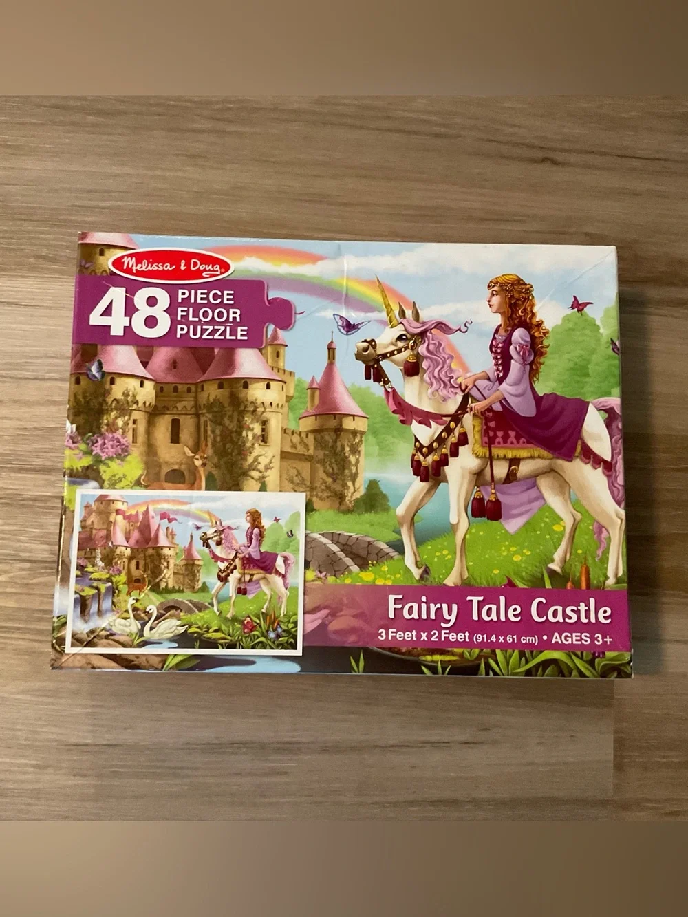 Melissa  and Doug | Princess Unicorn Castle Wall Art - Pink & Purple